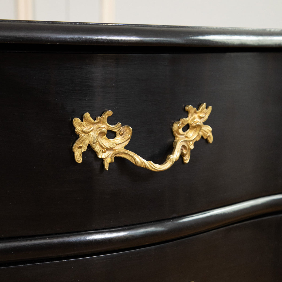 Louis XV Style Black Lacquer Chest of Drawers - La Maison London