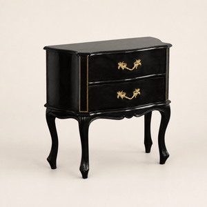 Louis XV Style Black Lacquer Chest of Drawers
