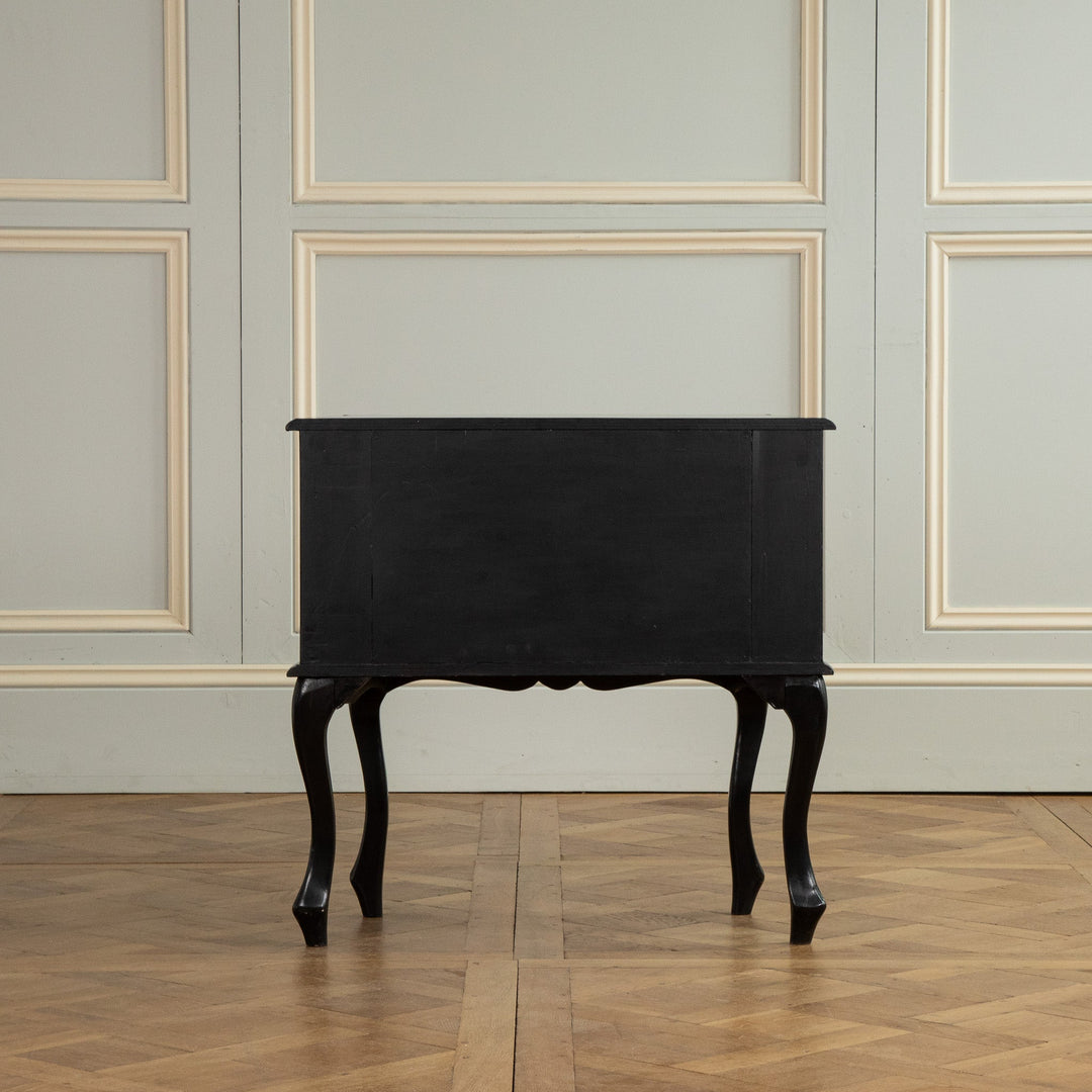 Louis XV Style Black Lacquer Chest of Drawers - La Maison London