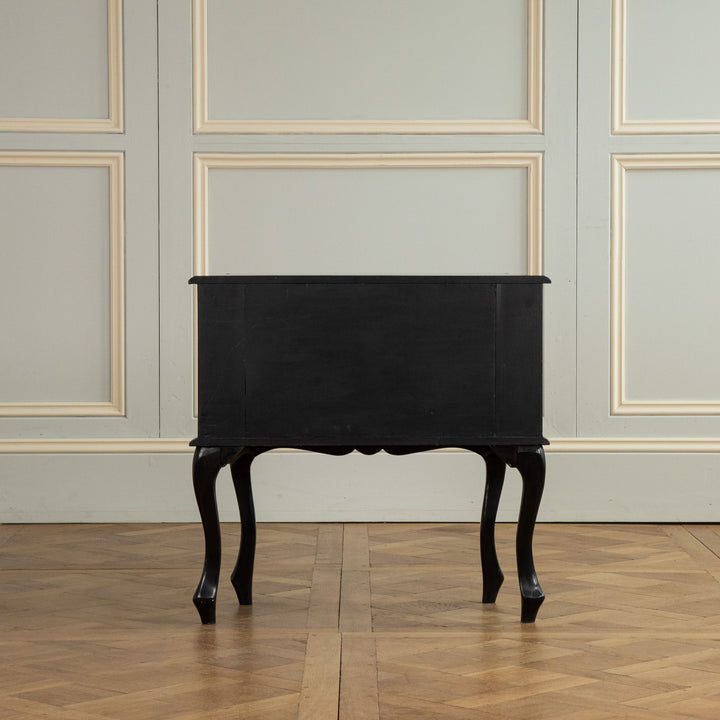 Louis XV Style Black Lacquer Chest of Drawers - La Maison London