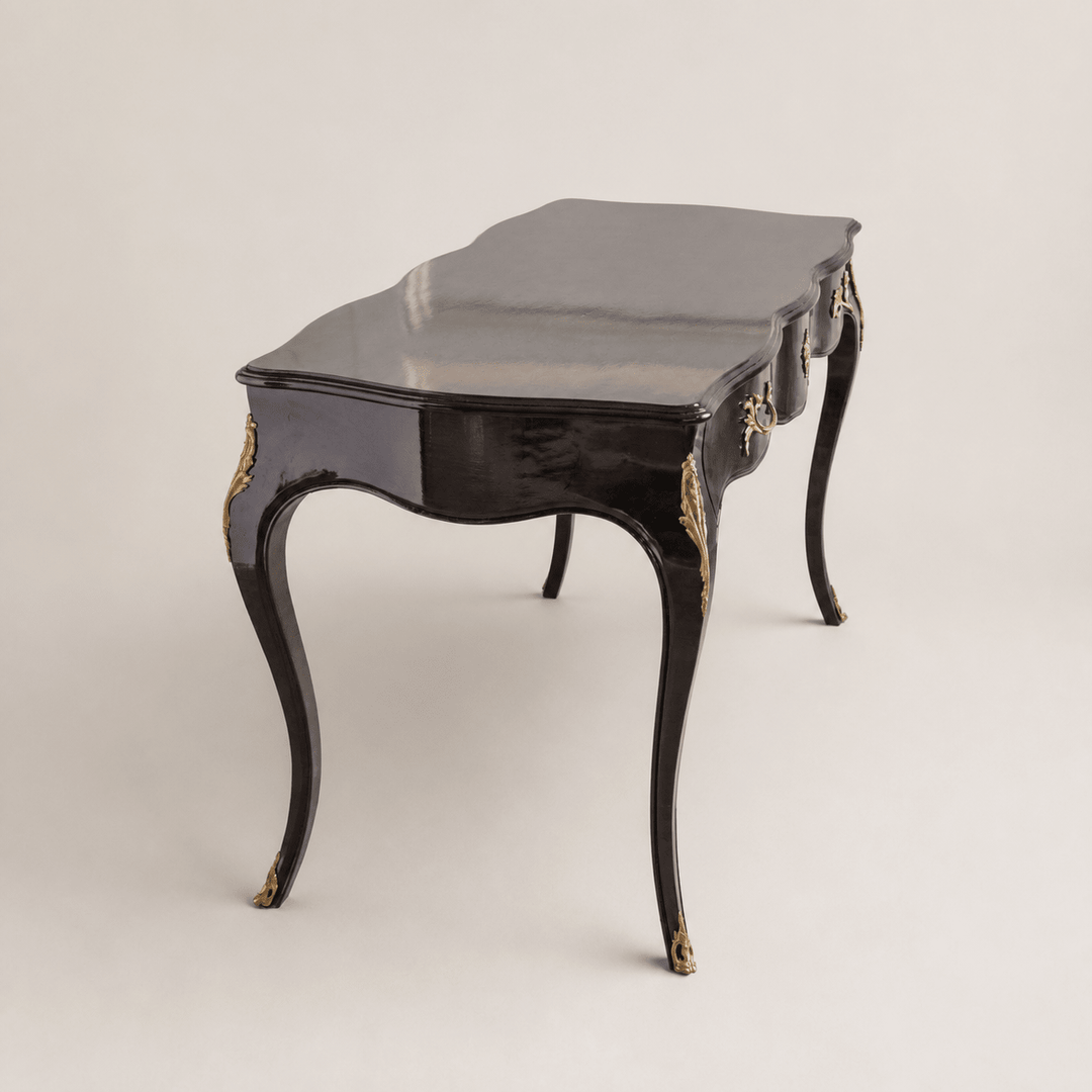 Louis XV Style Black Writing Desk - La Maison London