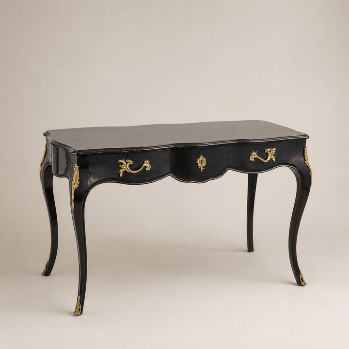 Louis XV Style Black Writing Desk - La Maison London