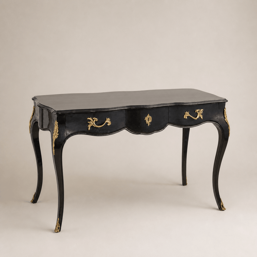 Louis XV Style Black Writing Desk - La Maison London