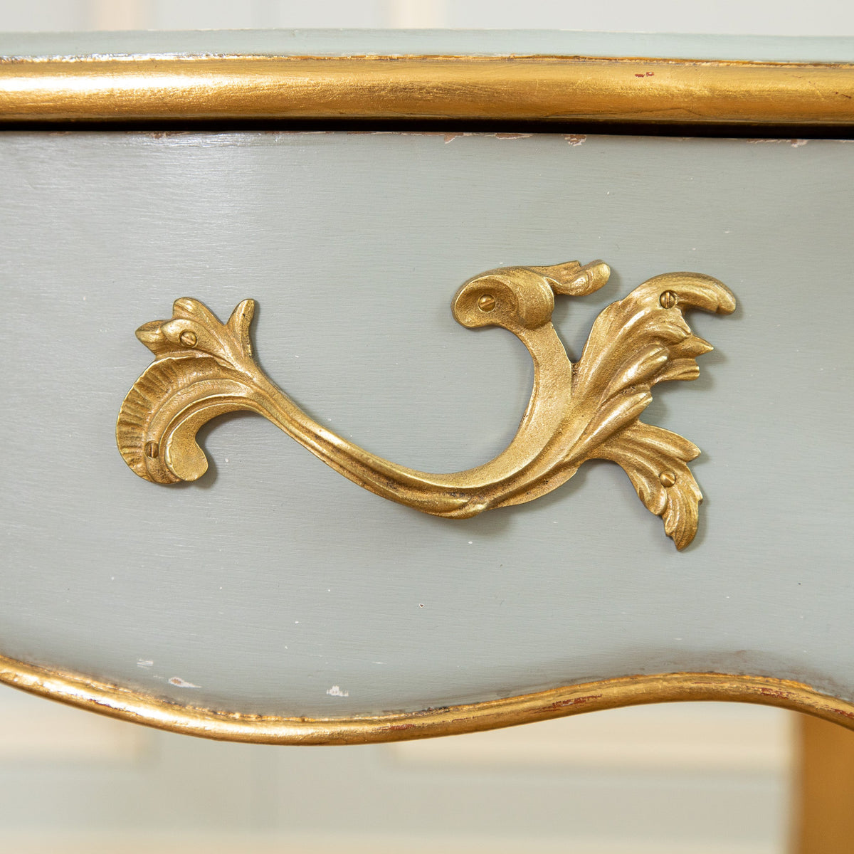 Louis XV Style Writing Desk with Serpentine Legs Painted with Gold Highlights - La Maison London