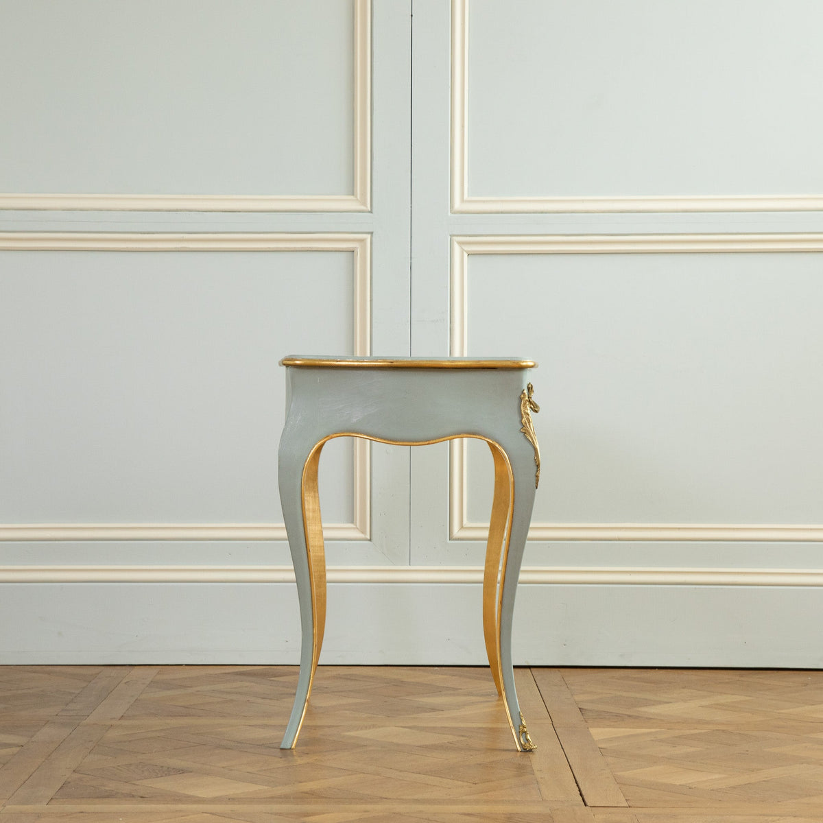 Louis XV Style Writing Desk with Serpentine Legs Painted with Gold Highlights - La Maison London