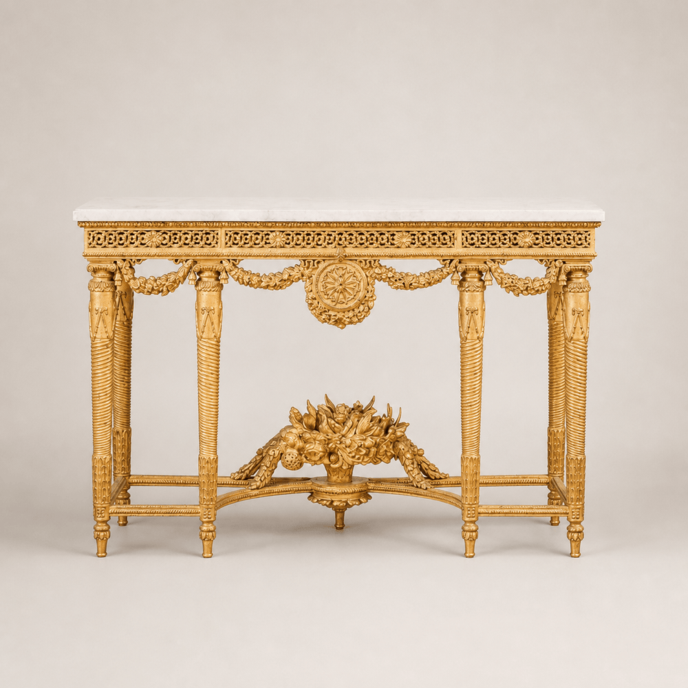 Console En Bois Doré De Style Louis XVI