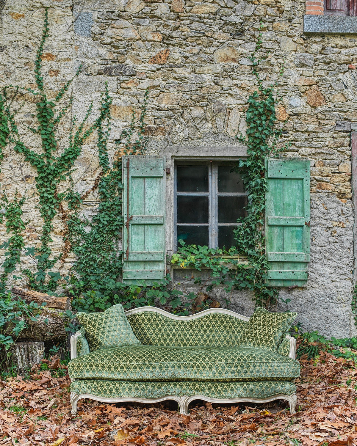 Modern French Louis XV Style Hand-Carved Painted Sofa - La Maison London