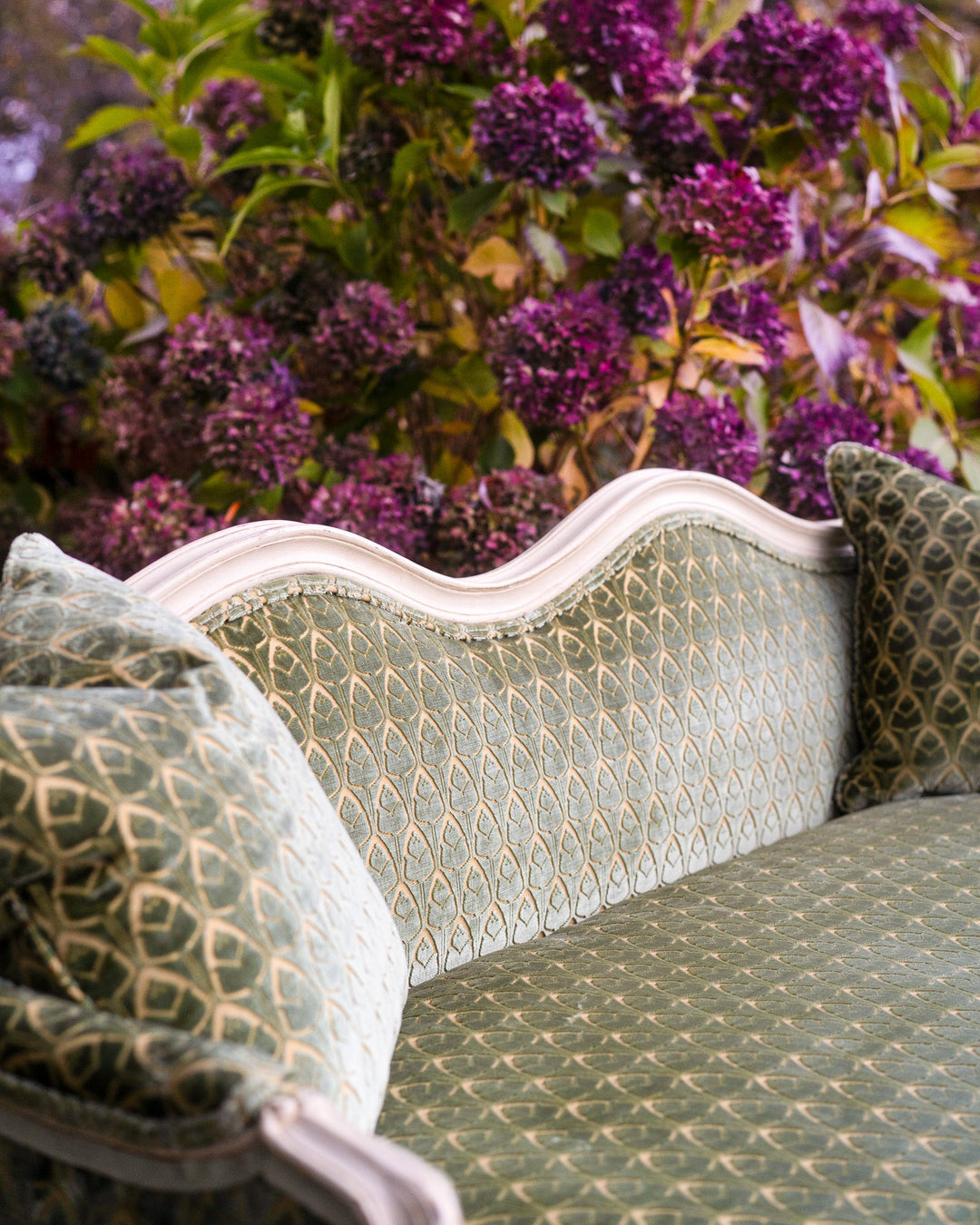 Modern French Louis XV Style Hand-Carved Painted Sofa - La Maison London