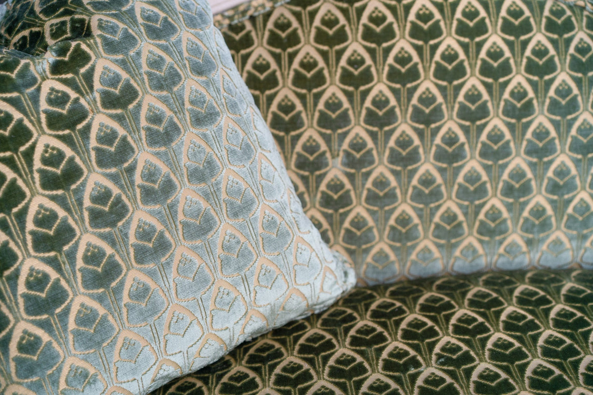 Modern French Louis XV Style Hand-Carved Painted Sofa - La Maison London