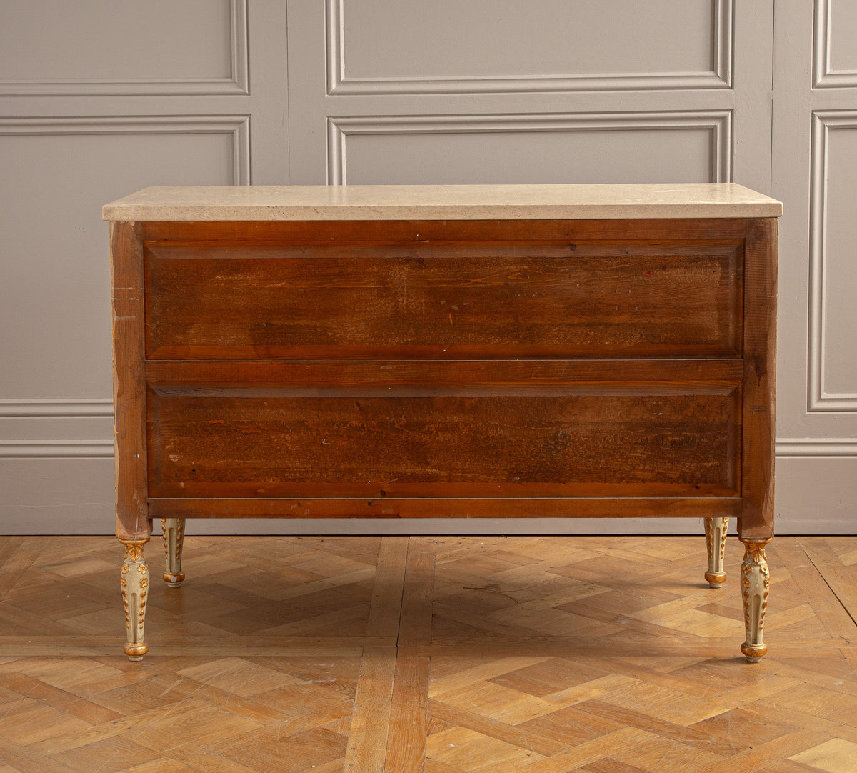 Neoclassical Style Chest Of Drawers With 23.75ct Gold Leaf Gilded Highlights - La Maison London