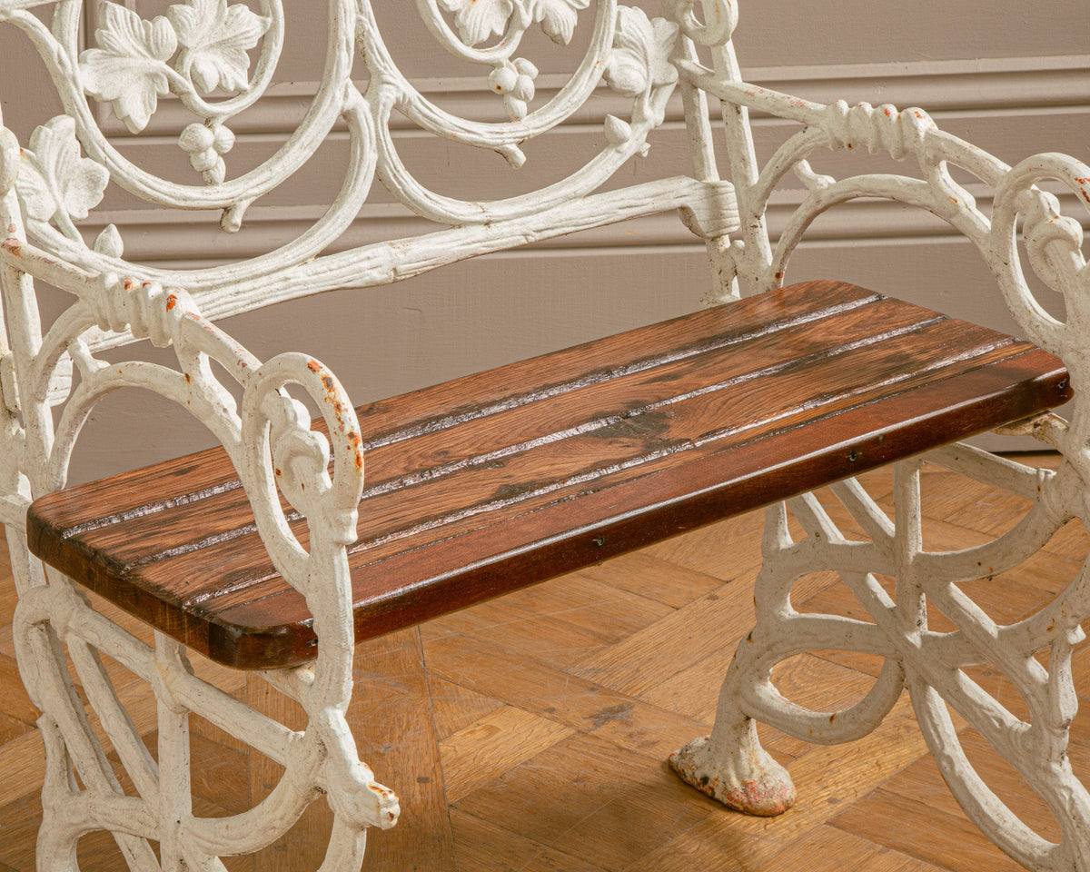 Pair Of Early 1900's Art Nouveau Cast Iron Garden Chairs With Vine Motif - La Maison London