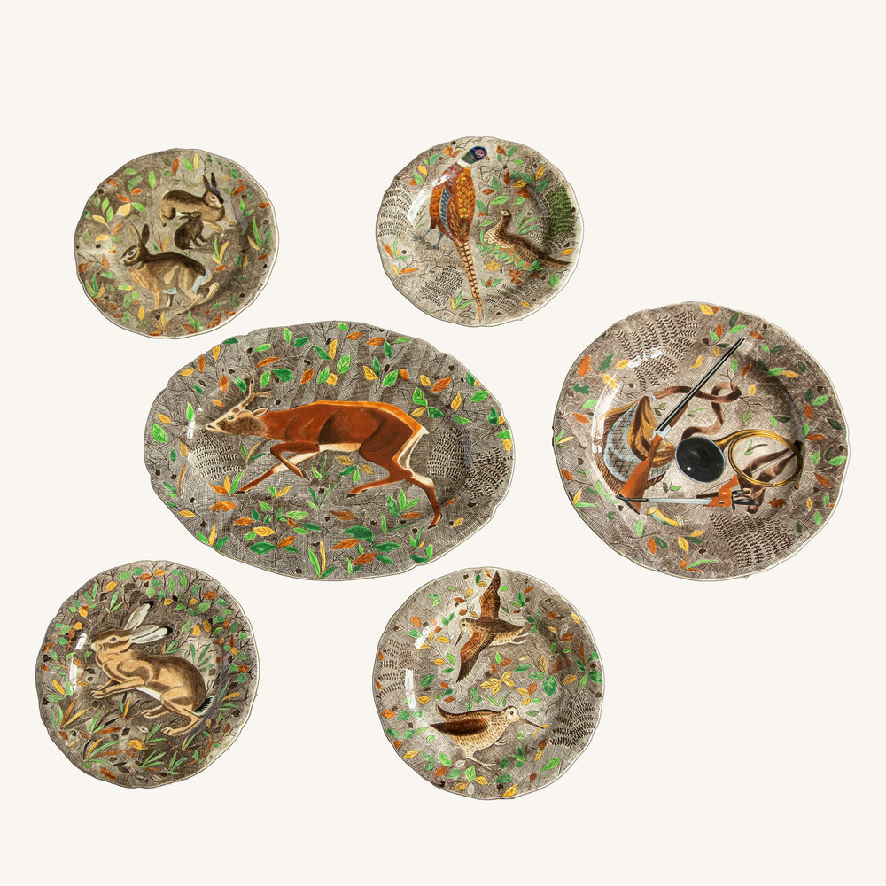 Six Hand Painted Dinnerware Plates Created By Painter Jean Bertholle For Gein France - La Maison London