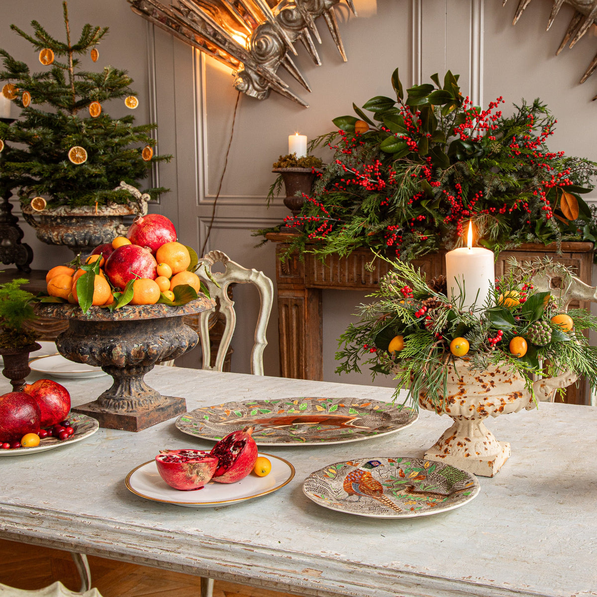 Six Hand Painted Dinnerware Plates Created By Painter Jean Bertholle For Gein France - La Maison London