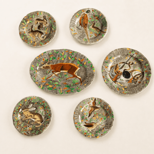 Six Hand Painted Dinnerware Plates Created By Painter Jean Bertholle For Gein France