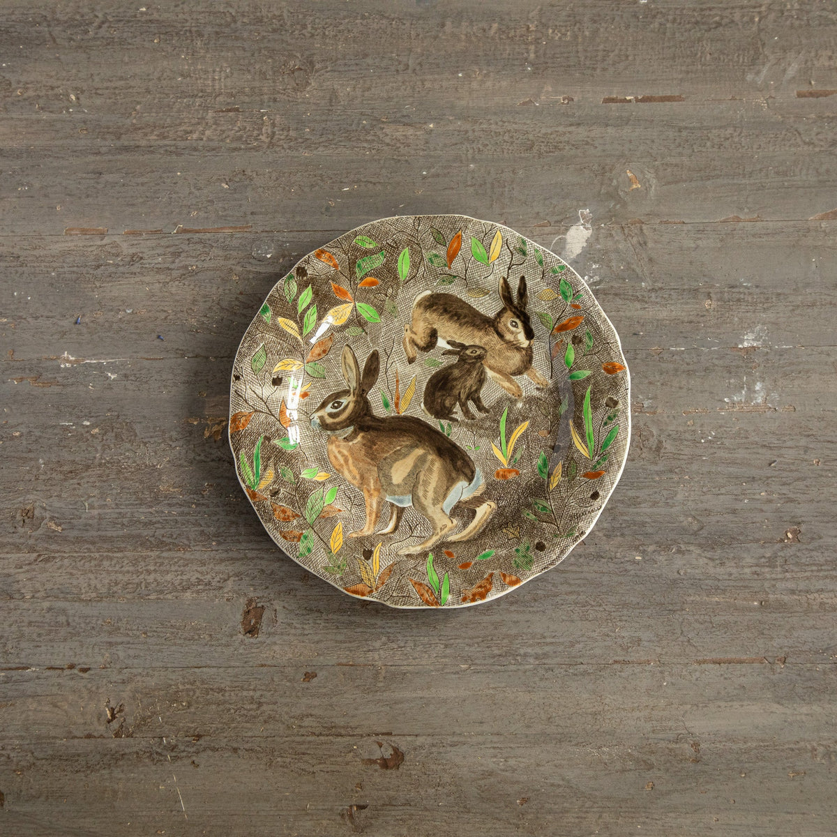 Six Hand Painted Dinnerware Plates Created By Painter Jean Bertholle For Gein France - La Maison London