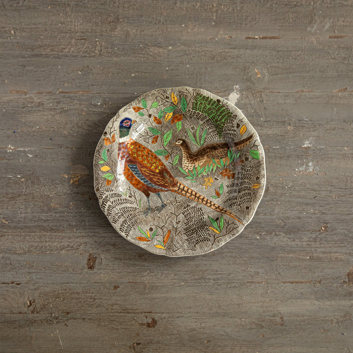 Six Hand Painted Dinnerware Plates Created By Painter Jean Bertholle For Gein France - La Maison London