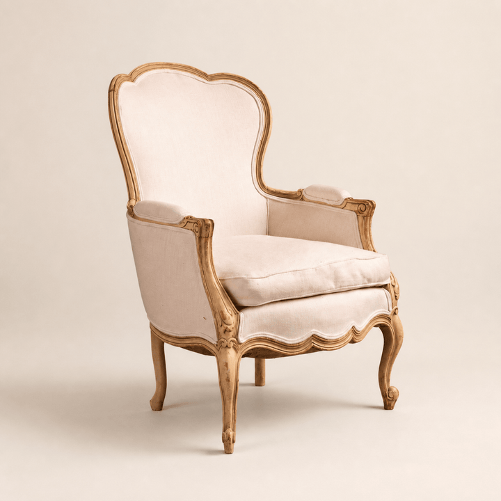 Swedish Gustavian Arm Chair Circa Early 1900s Painted Warm White - La Maison London