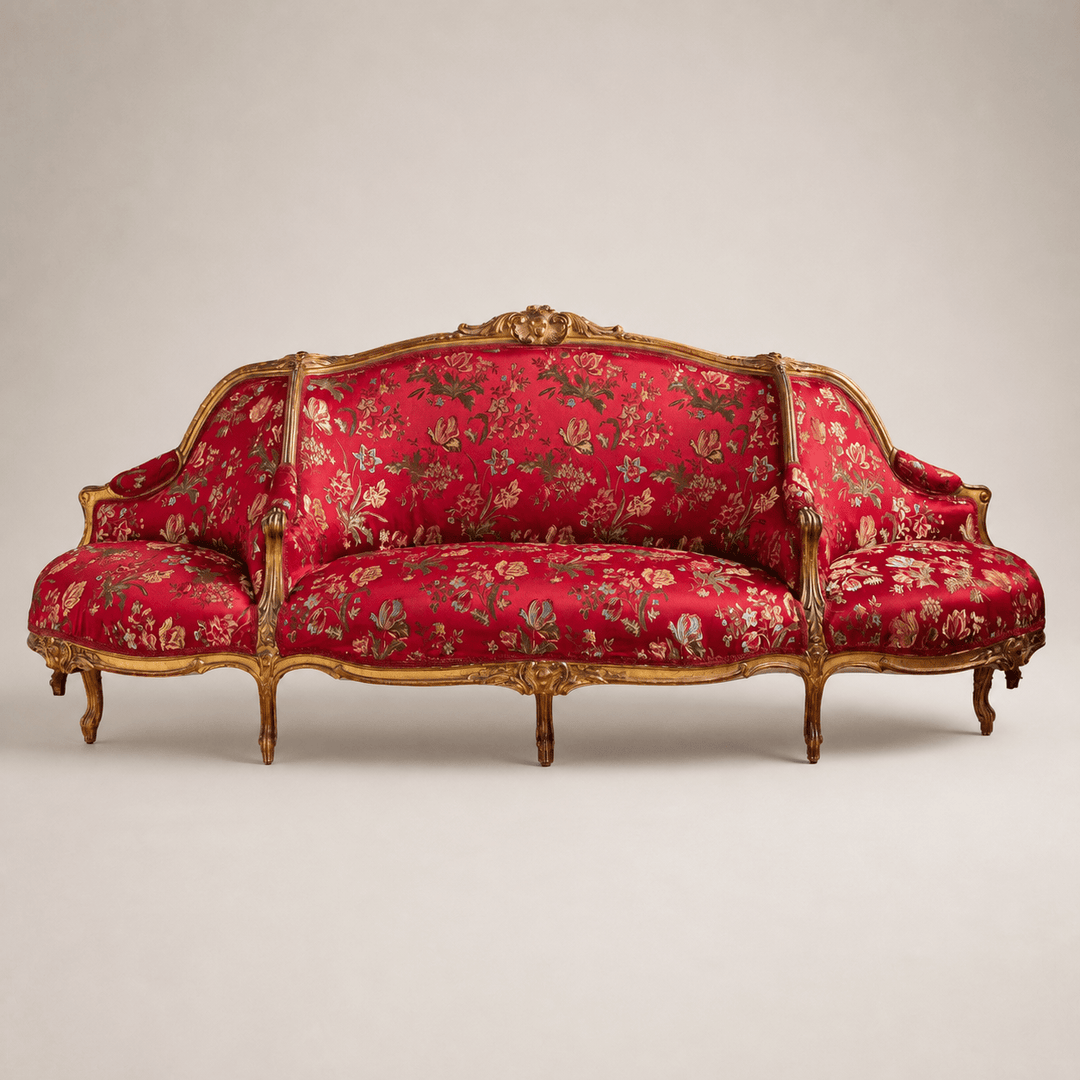 talian Large Giltwood LXV Style Confidente Sofa, Circa Late 1800's - La Maison London