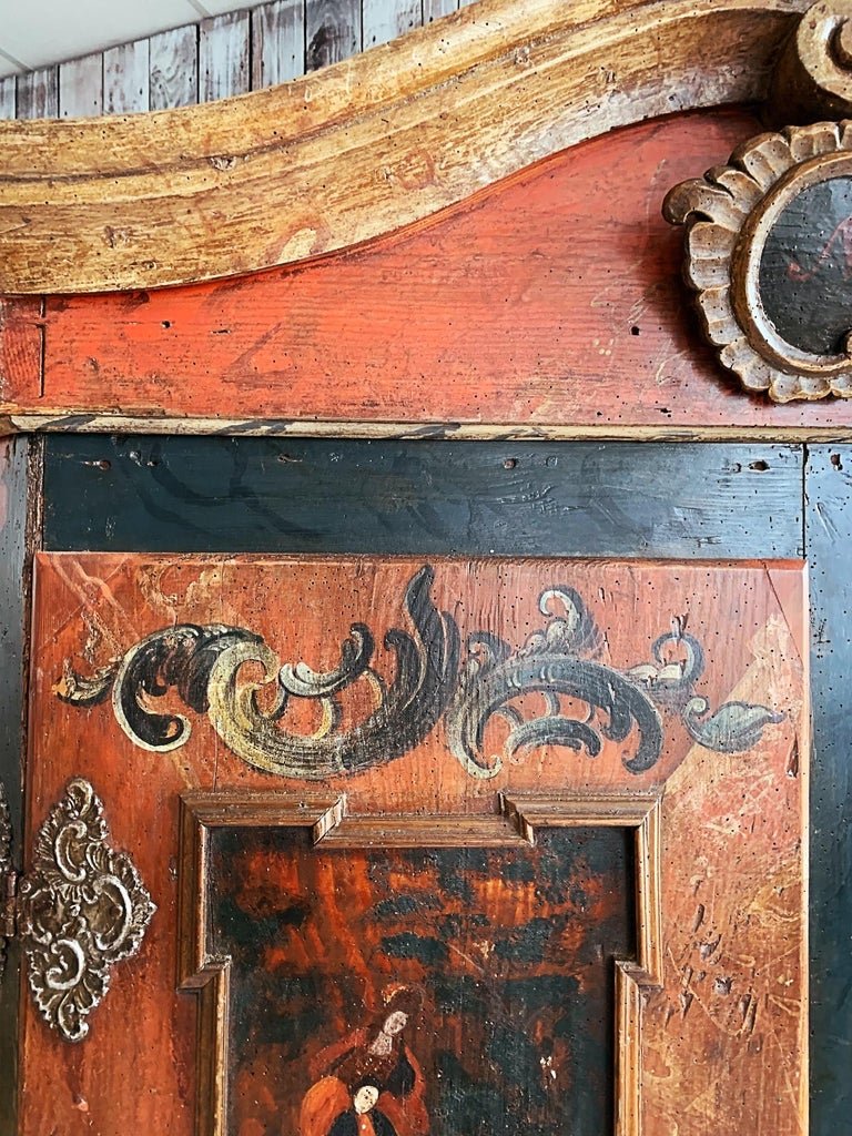 18 Century Armoire N. Italian Tyrolean Paintwork - La Maison London