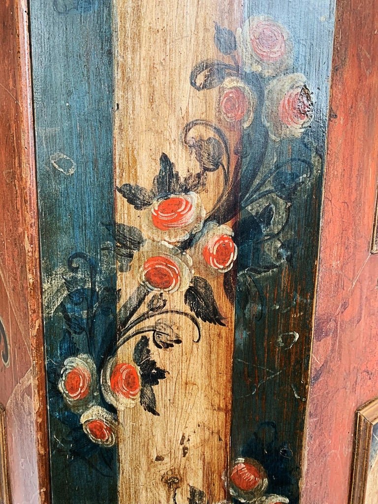 18 Century Armoire N. Italian Tyrolean Paintwork - La Maison London