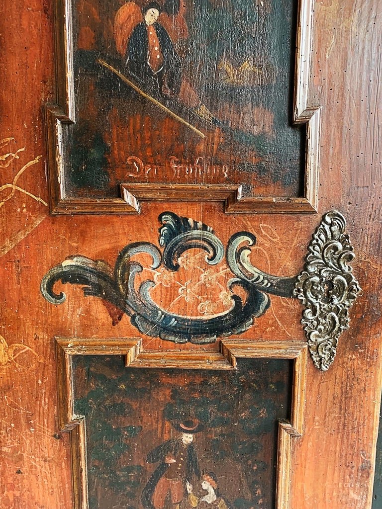 18 Century Armoire N. Italian Tyrolean Paintwork - La Maison London