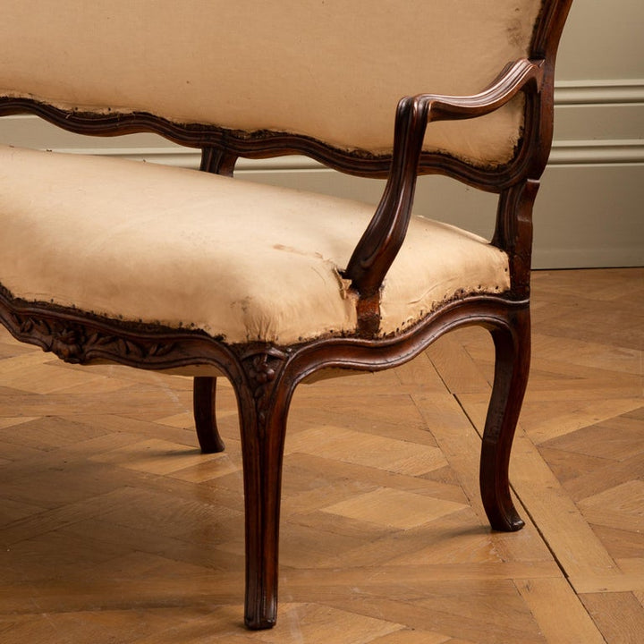 18th Century French Louis XV Walnut Sofa - La Maison London