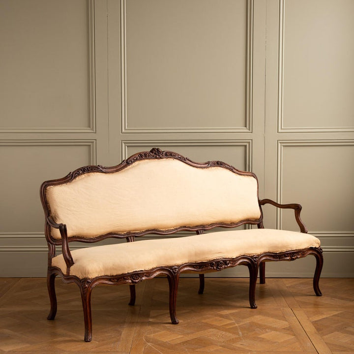 18th Century French Louis XV Walnut Sofa - La Maison London