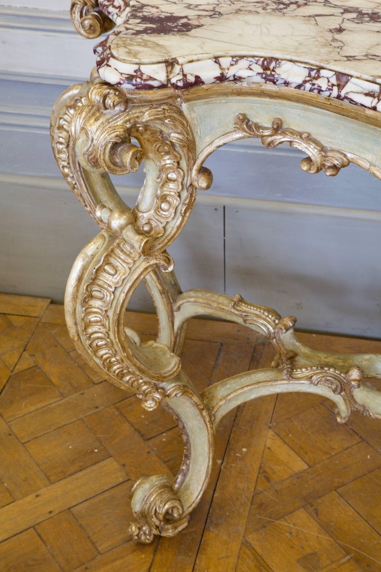 18th Century Louis XV Silver Gilded and Painted Console - La Maison London