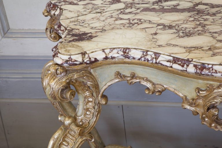 18th Century Louis XV Silver Gilded and Painted Console - La Maison London