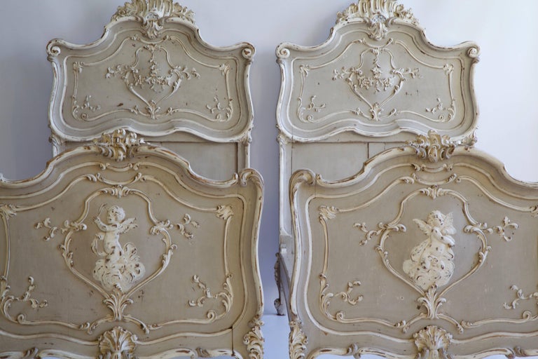 Pair of Louis XV Style Matching Beds - La Maison London