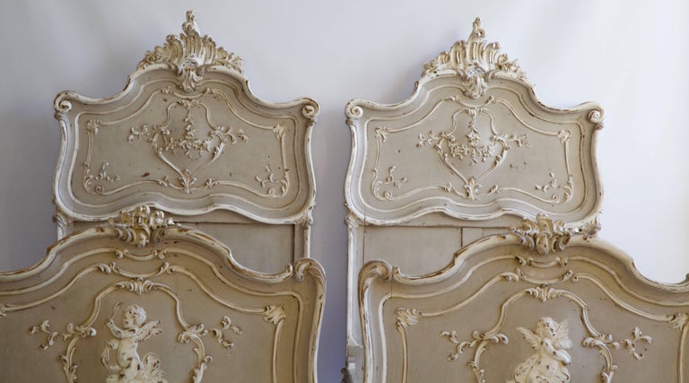 Pair of Louis XV Style Matching Beds - La Maison London