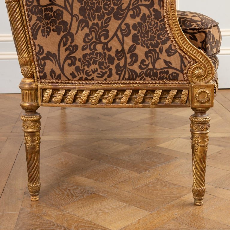 A Finely Carved Louis XVI Style Giltwood Sofa - La Maison London