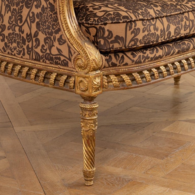 A Finely Carved Louis XVI Style Giltwood Sofa - La Maison London