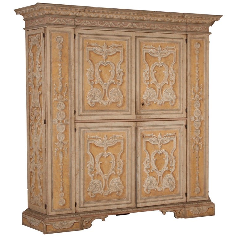 Antique Italian Painted Cabinet from Tuscany