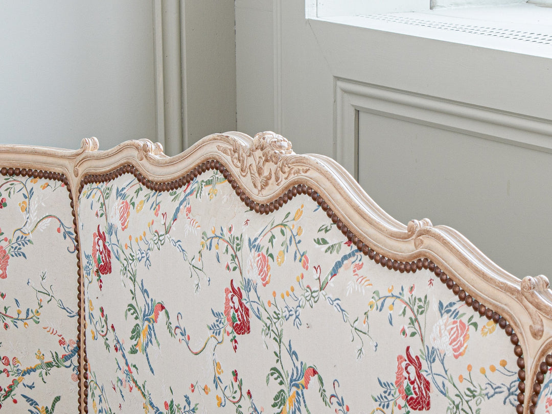 Antique Louis XV Style Painted Demi- Corbeille Bed - La Maison London