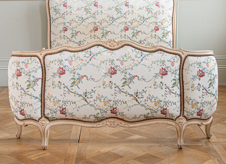 Antique Louis XV Style Painted Demi- Corbeille Bed - La Maison London