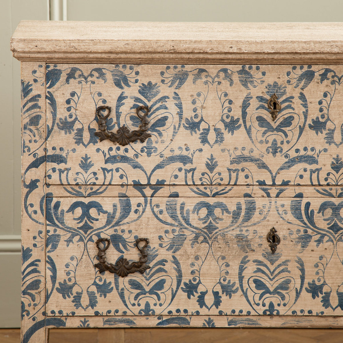Blue & White Florentine Style Hand Painted Italian Chest Of Drawers/Commode - La Maison London