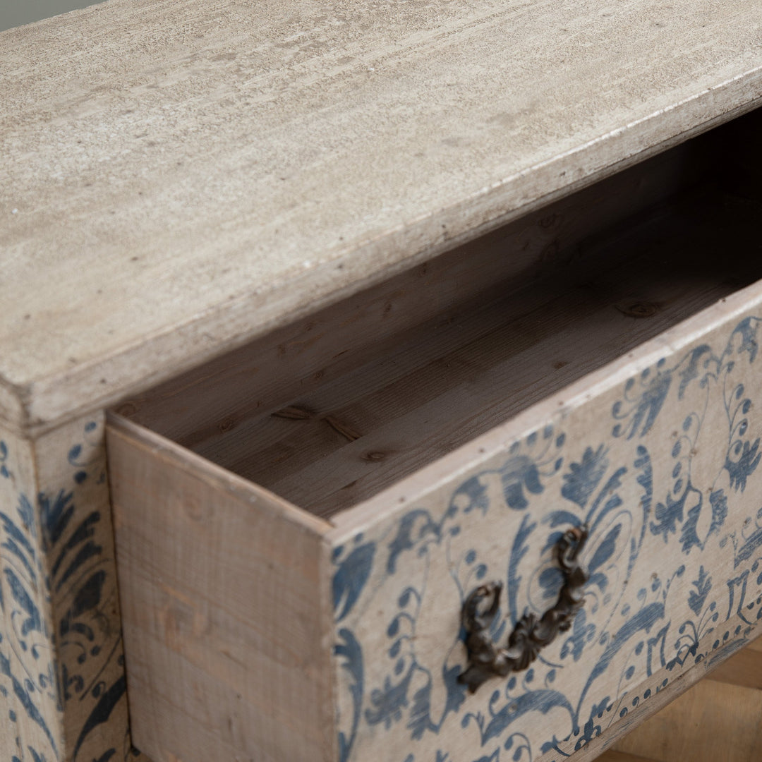 Blue & White Florentine Style Hand Painted Italian Chest Of Drawers/Commode - La Maison London