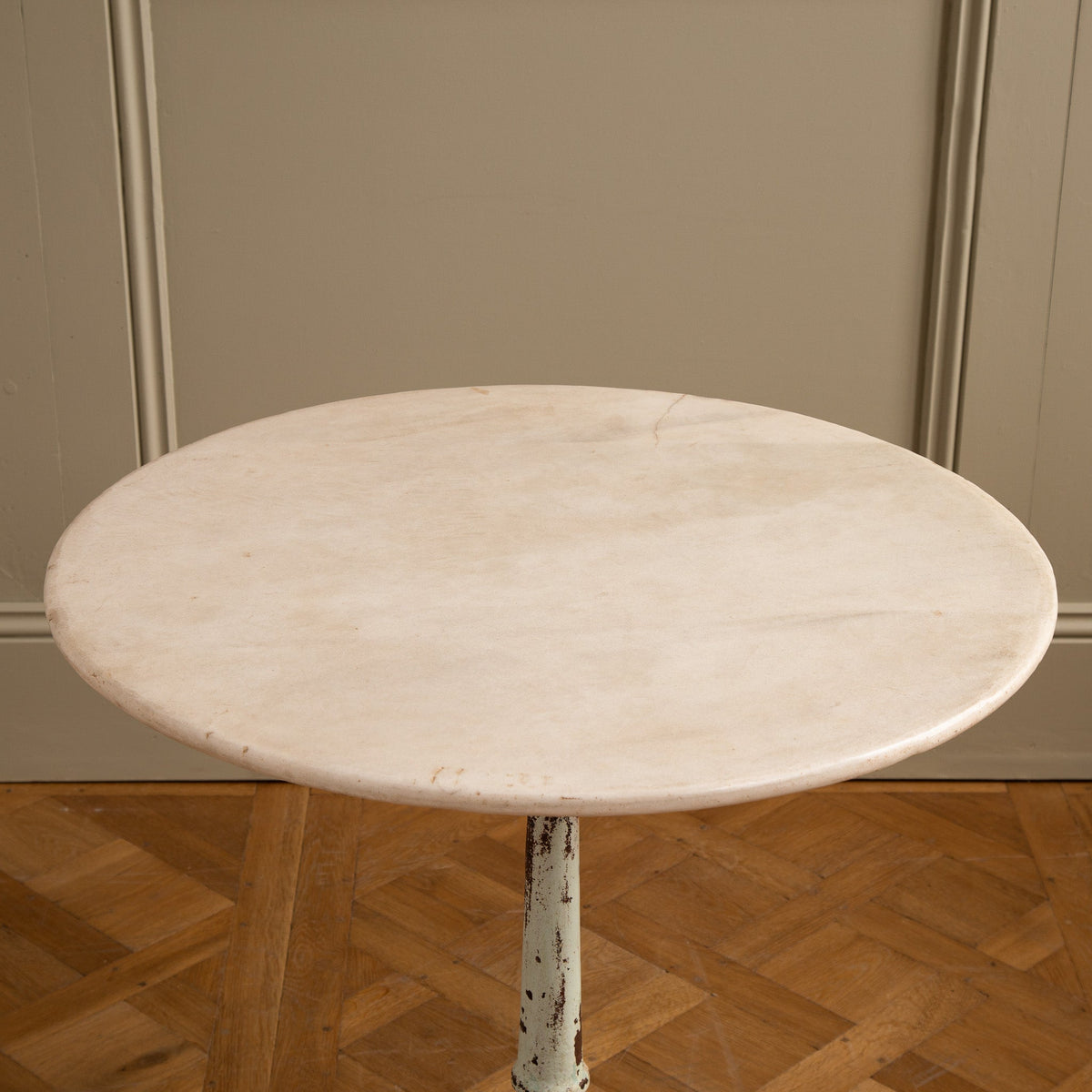 Cast Iron round French Bistro table/Garden table with Marble top - La Maison London