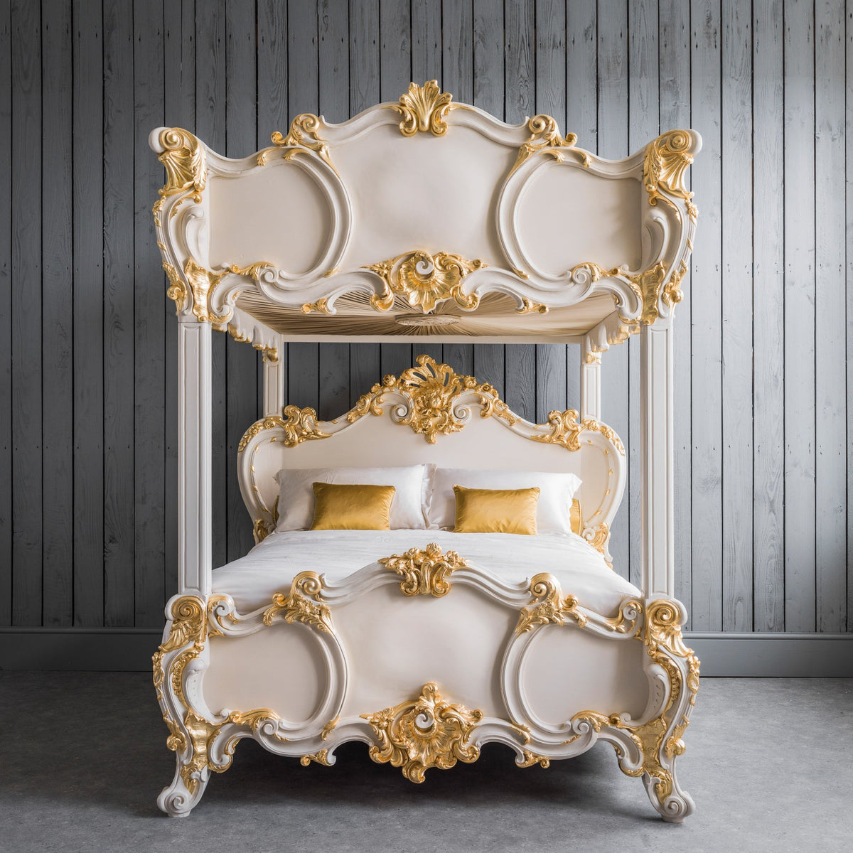 Copy of Rococo Style Hand Carved 4 Poster / Bunk Bed - La Maison London