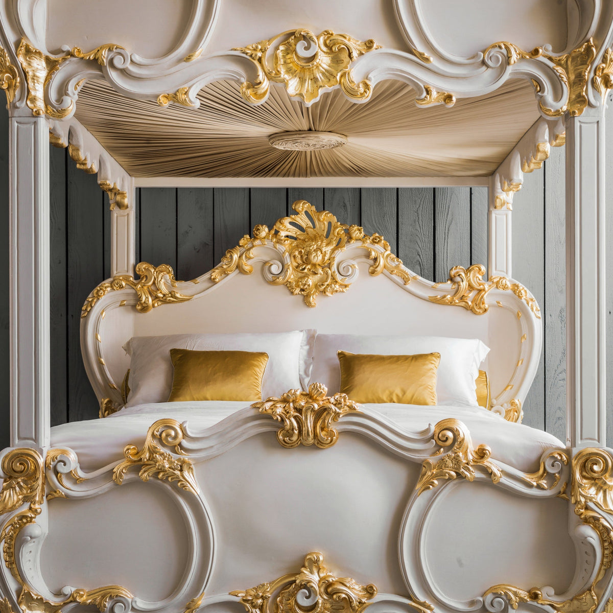Copy of Rococo Style Hand Carved 4 Poster / Bunk Bed - La Maison London