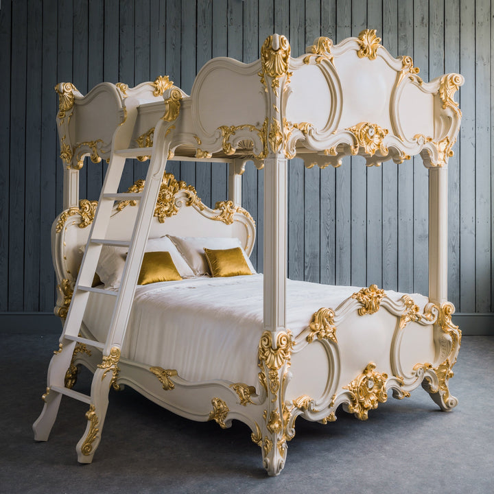 Copy of Rococo Style Hand Carved 4 Poster / Bunk Bed - La Maison London