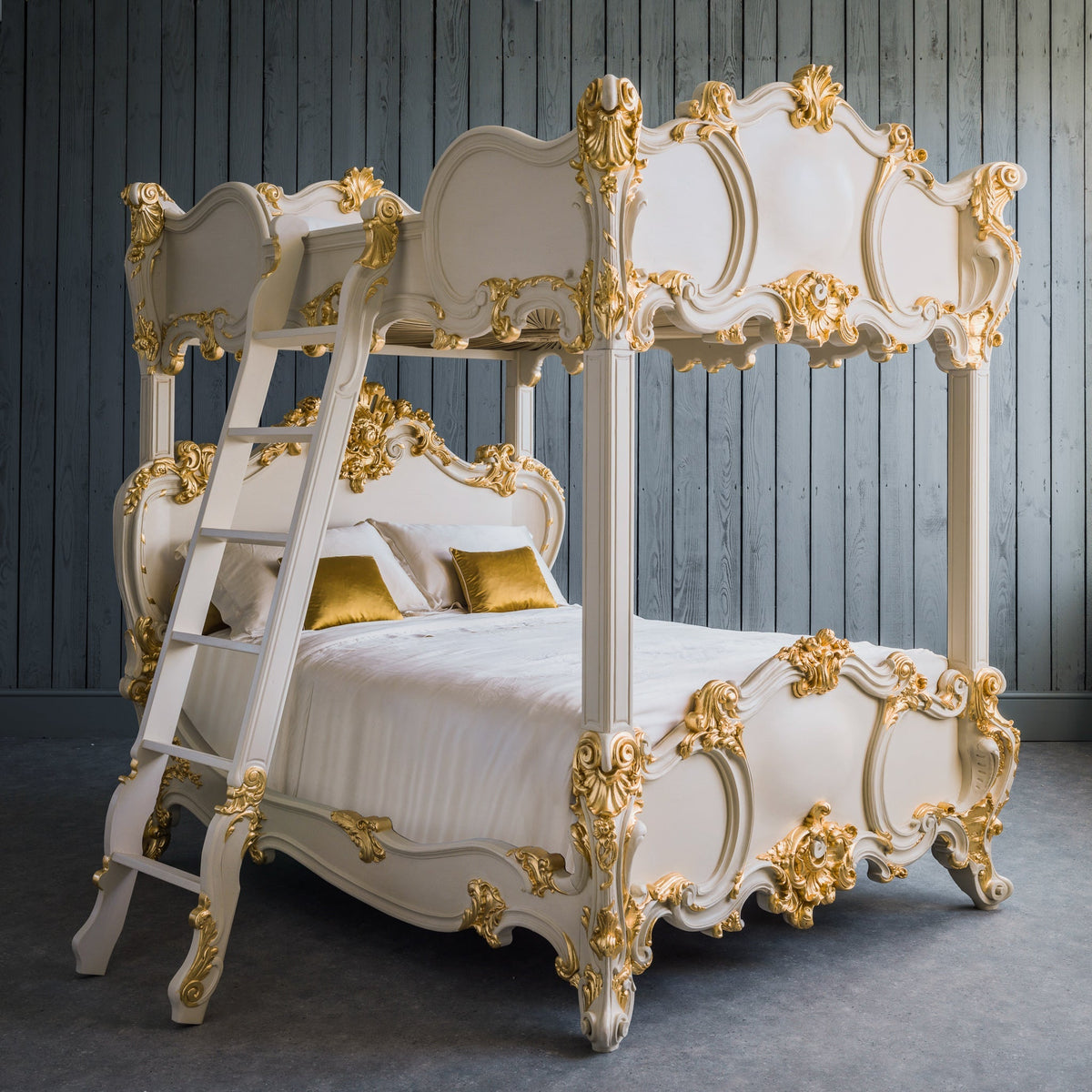 Copy of Rococo Style Hand Carved 4 Poster / Bunk Bed - La Maison London