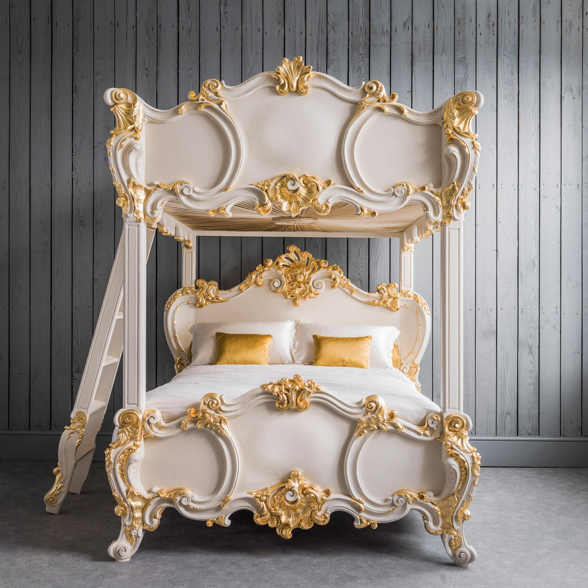Copy of Rococo Style Hand Carved 4 Poster / Bunk Bed - La Maison London