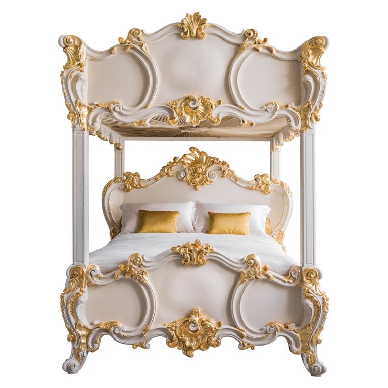Copy of Rococo Style Hand Carved 4 Poster / Bunk Bed - La Maison London