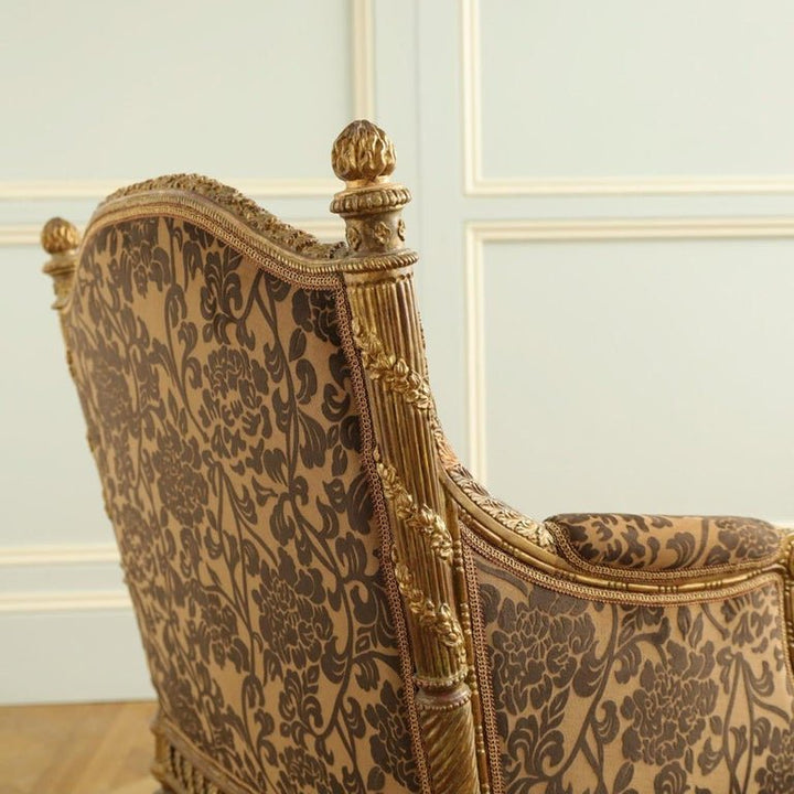 Finely Carved Louis XVI Style Giltwood Armchair - La Maison London