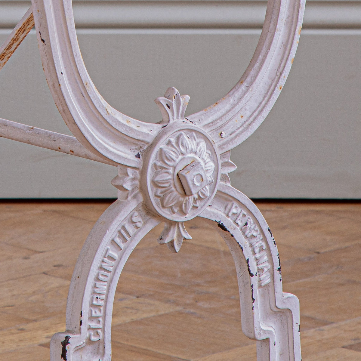 French Antique cast Iron & Marble Bistro Table by Clermont Fils - La Maison London