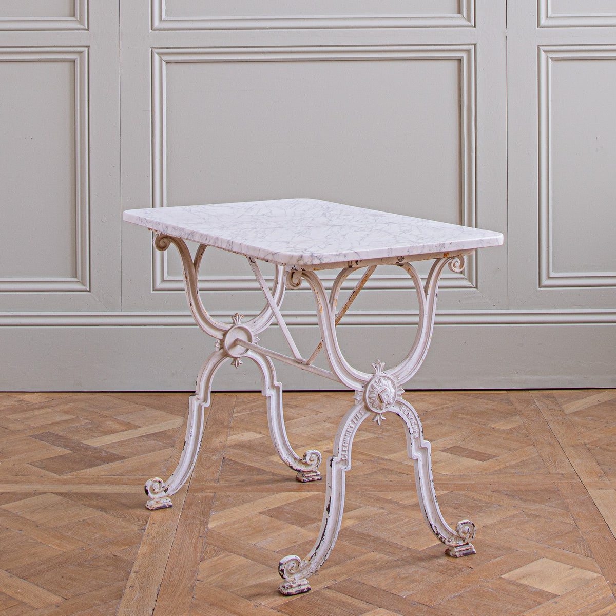 French Antique cast Iron & Marble Bistro Table by Clermont Fils - La Maison London