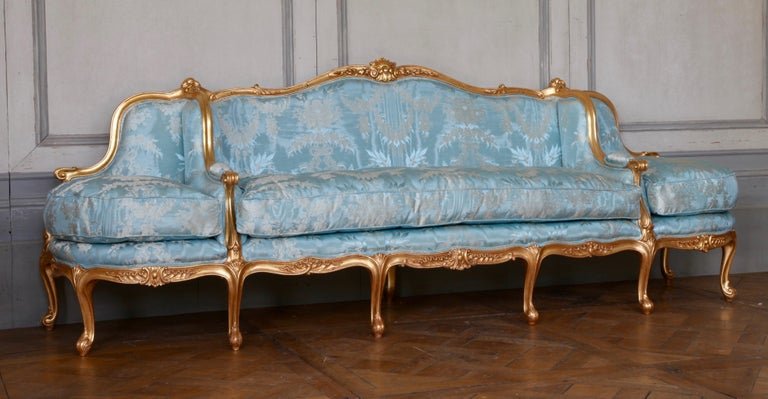 Giltwood Sofa Hand Carved in the Louis XV Style - La Maison London