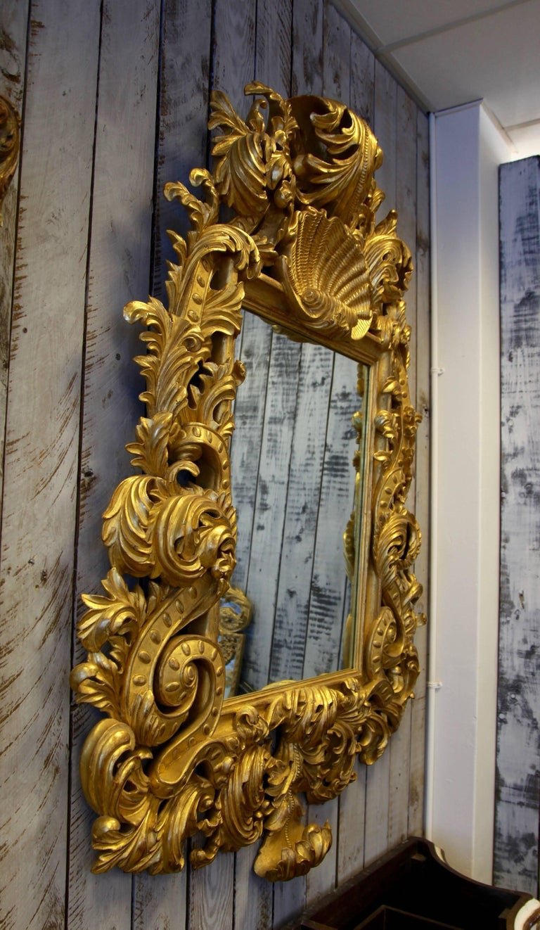 Espejo de estilo barroco tallado a mano, dorado en oro de 23,75 quilates -  La Maison London